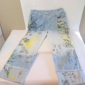 Vntg '90s Clio Cropped Graffiti Jeans Size 4